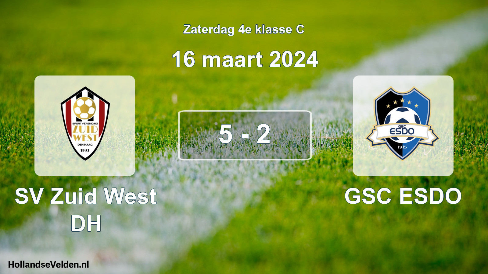 Total number of matches played: SV Zuid West DH - GSC ESDO 5 - 2 (16 March 2024)