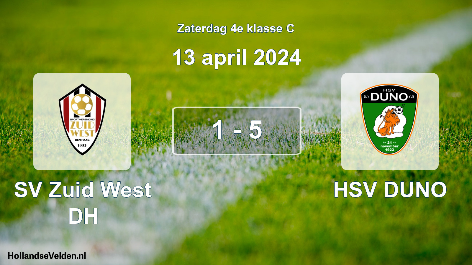 Total number of matches played: SV Zuid West DH - HSV DUNO 1 - 5 (13 April 2024)