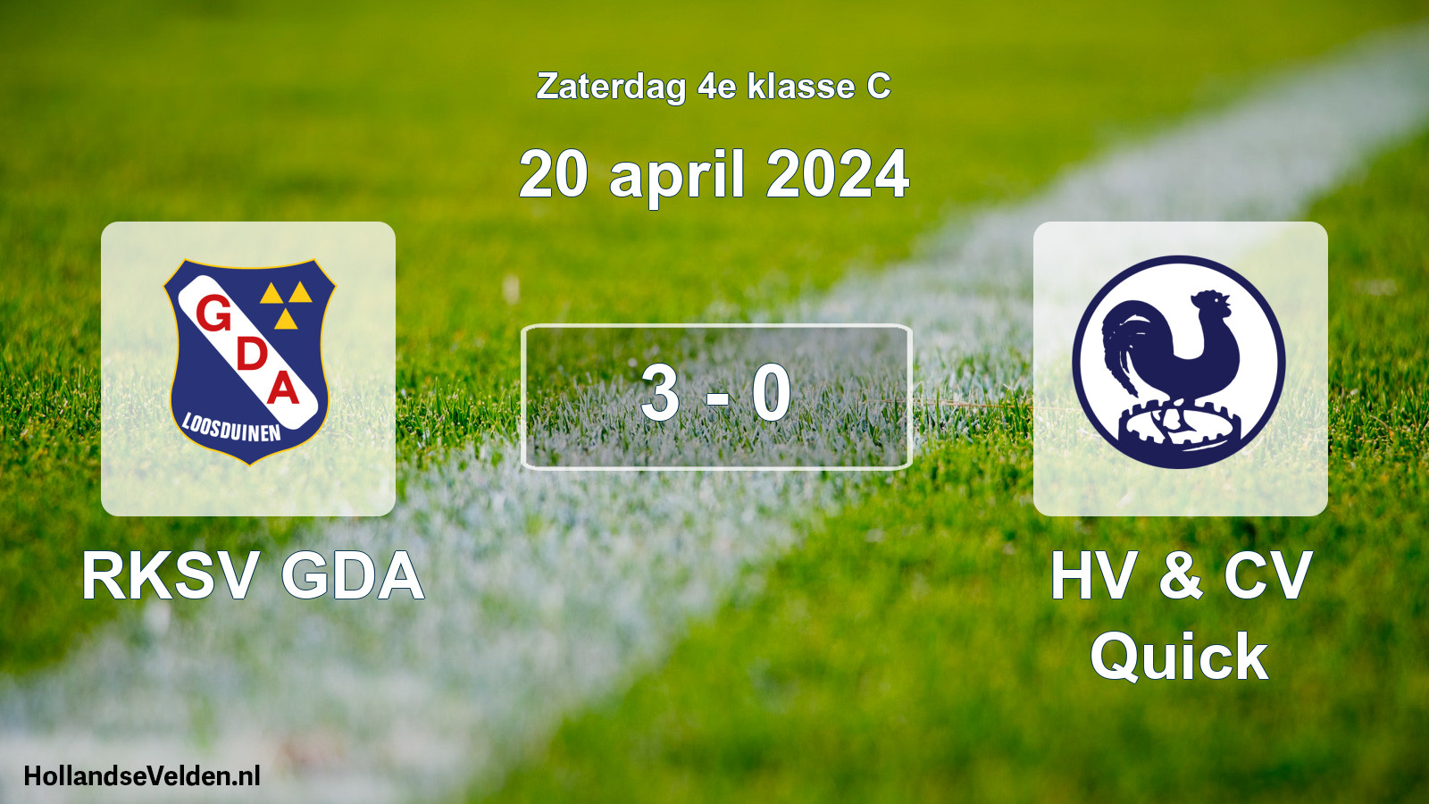 Total number of matches played: RKSV GDA - HV & CV Quick 3 - 0 (20 April 2024)
