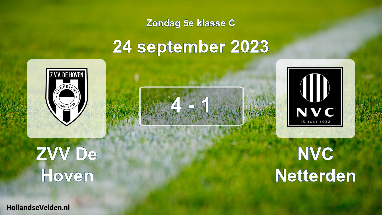 Total number of matches played: ZVV De Hoven - NVC Netterden 4 - 1 (24 September 2023)