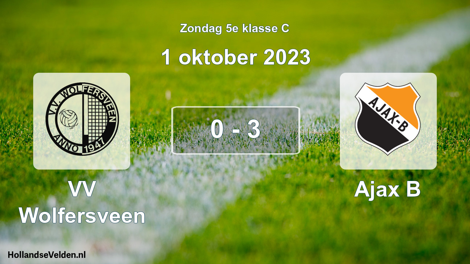 Total number of matches played: VV Wolfersveen - Ajax B 0 - 3 (1 October 2023)