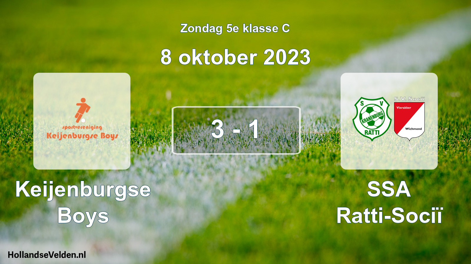 Total number of matches played: Keijenburgse Boys - SSA Ratti-Sociï 3 - 1 (8 October 2023)