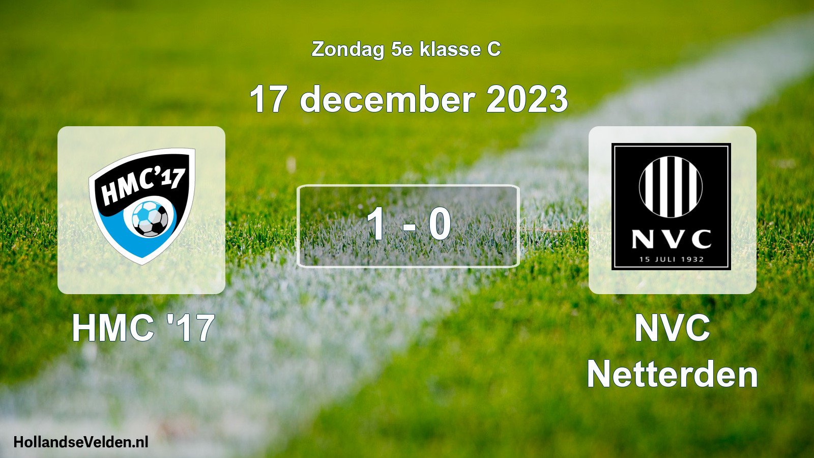 Total number of matches played: HMC '17 - NVC Netterden 1 - 0 (17 December 2023)