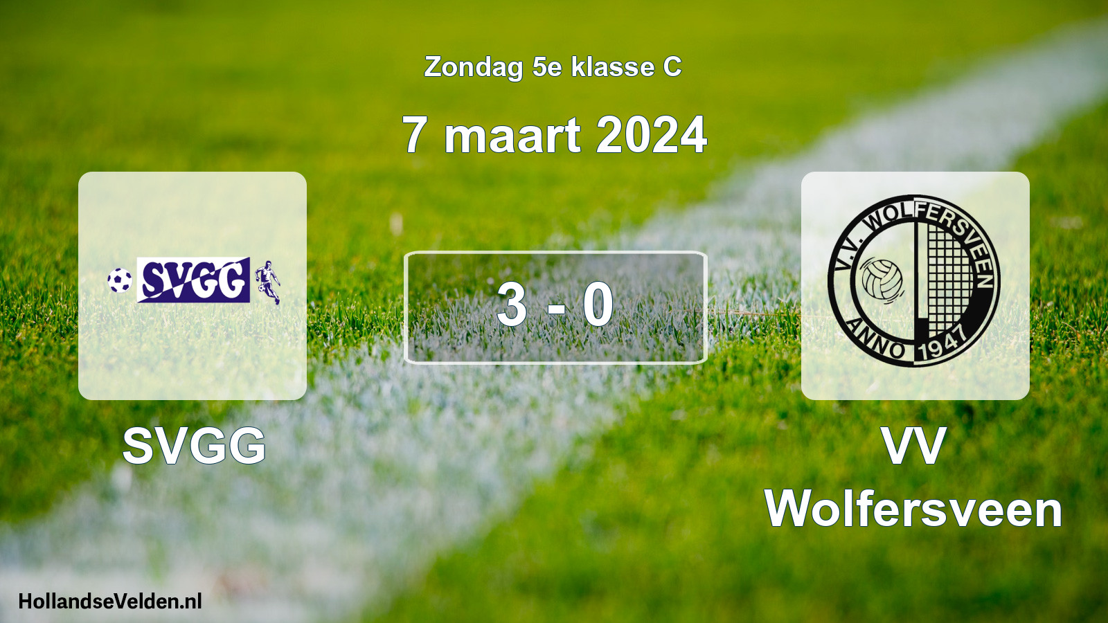 Total number of matches played: SVGG - VV Wolfersveen 3 - 0 (7 March 2024)