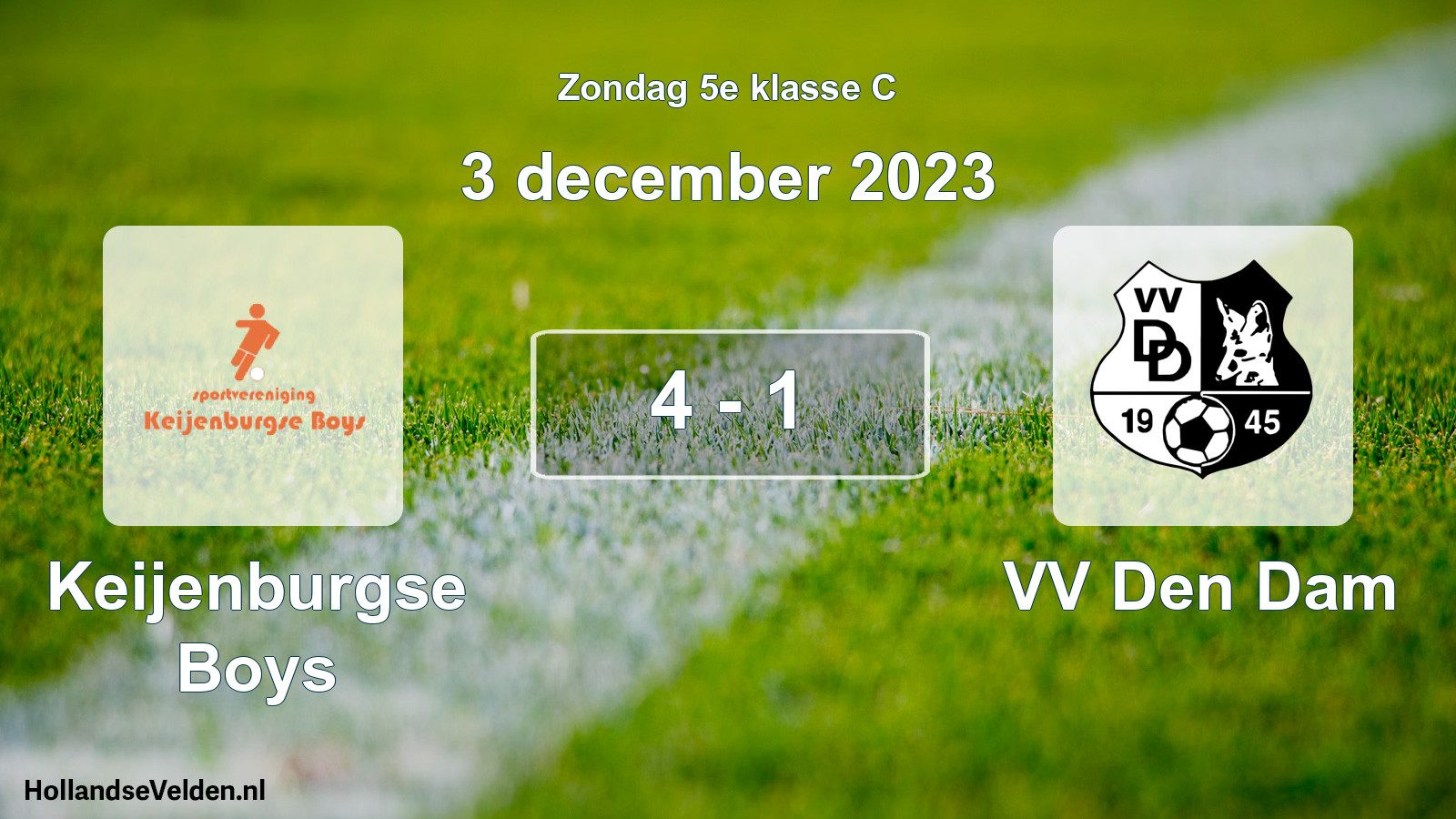 Total number of matches played: Keijenburgse Boys - VV Den Dam 4 - 1 (3 December 2023)