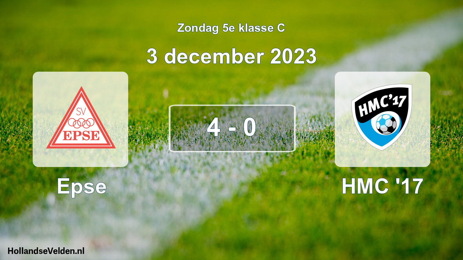 Total number of matches played: Epse - HMC '17 4 - 0 (3 December 2023)