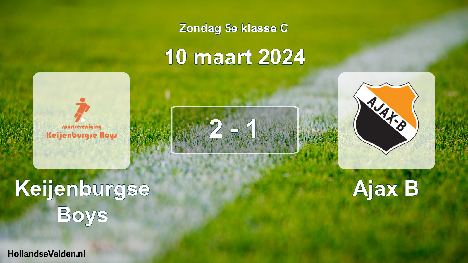 Total number of matches played: Keijenburgse Boys - Ajax B 2 - 1 (10 March 2024)