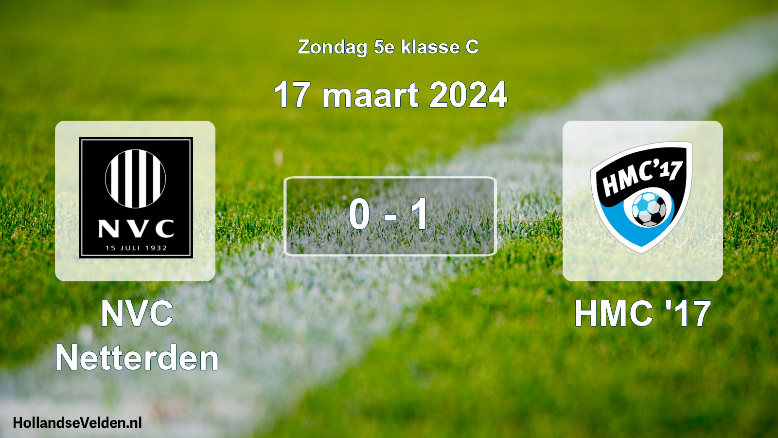 Total number of matches played: NVC Netterden - HMC '17 0 - 1 (17 March 2024)