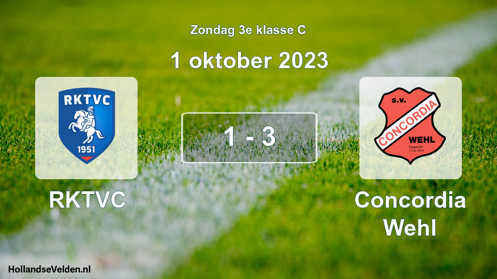 Total number of matches played: RKTVC - Concordia Wehl 1 - 3 (1 October 2023)