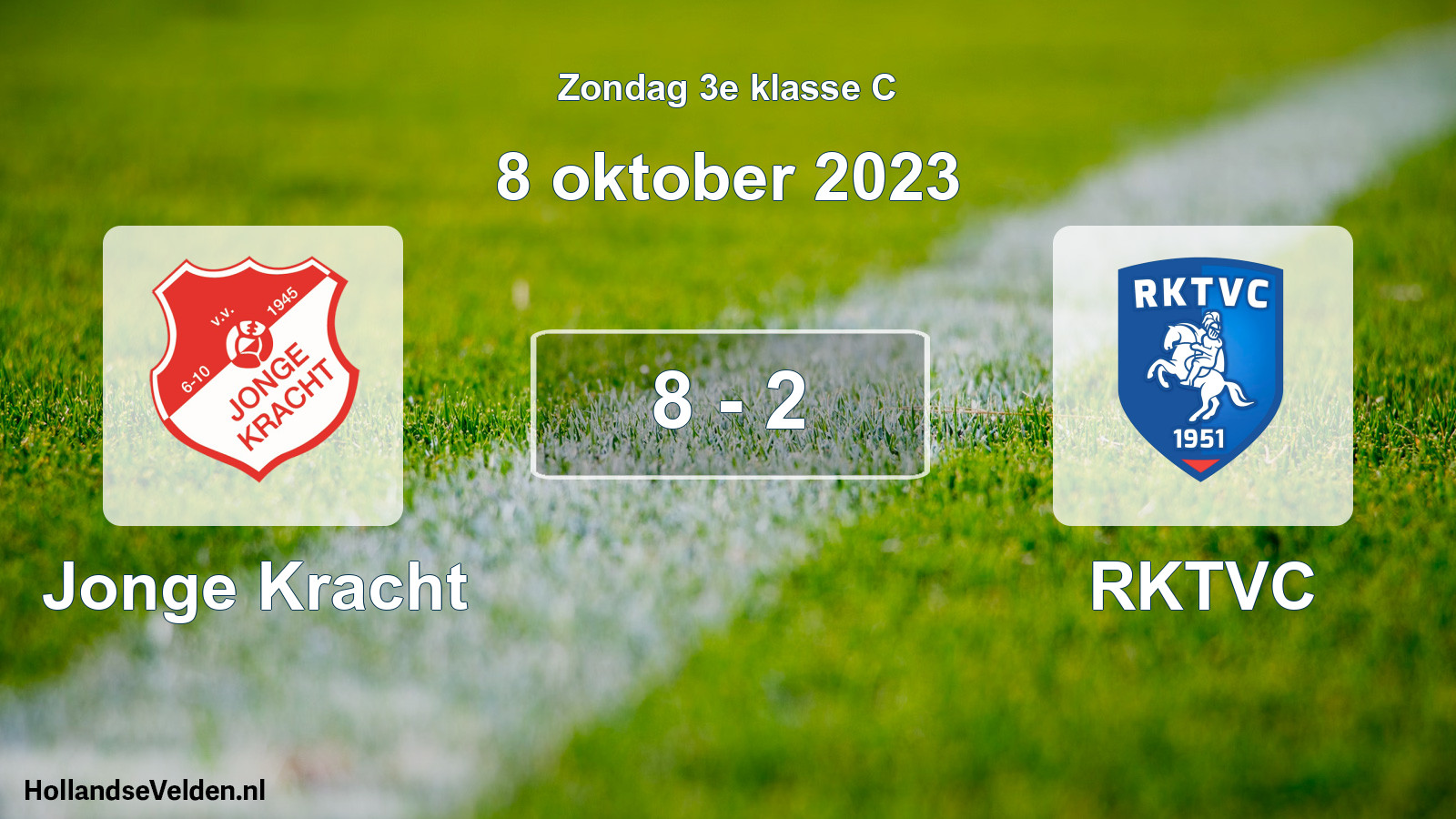 Total number of matches played: Jonge Kracht - RKTVC 8 - 2 (8 October 2023)