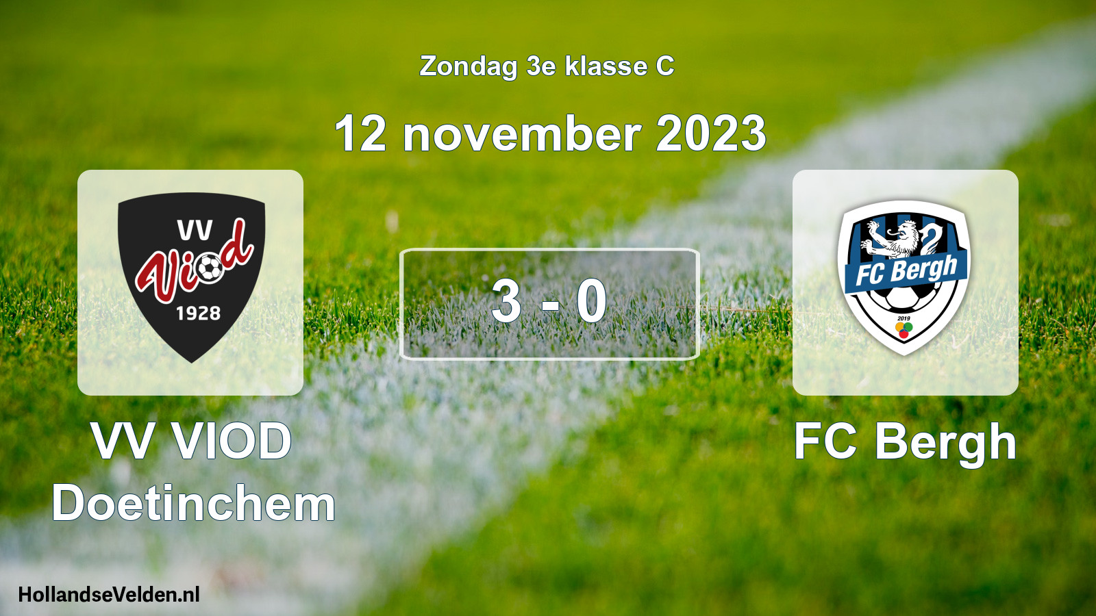 Total number of matches played: VV VIOD Doetinchem - FC Bergh 3 - 0 (12 November 2023)
