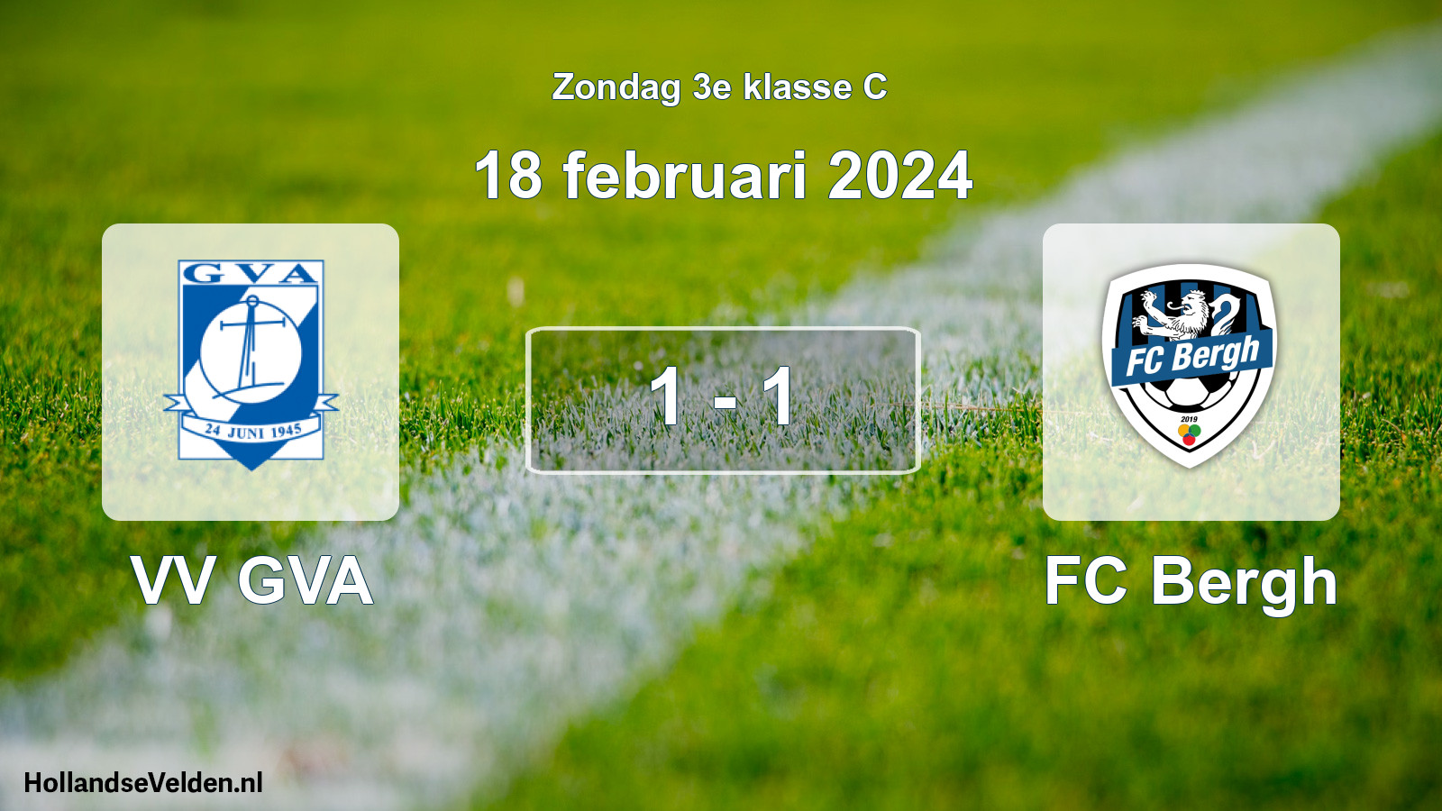 Total number of matches played: VV GVA - FC Bergh 1 - 1 (18 February 2024)