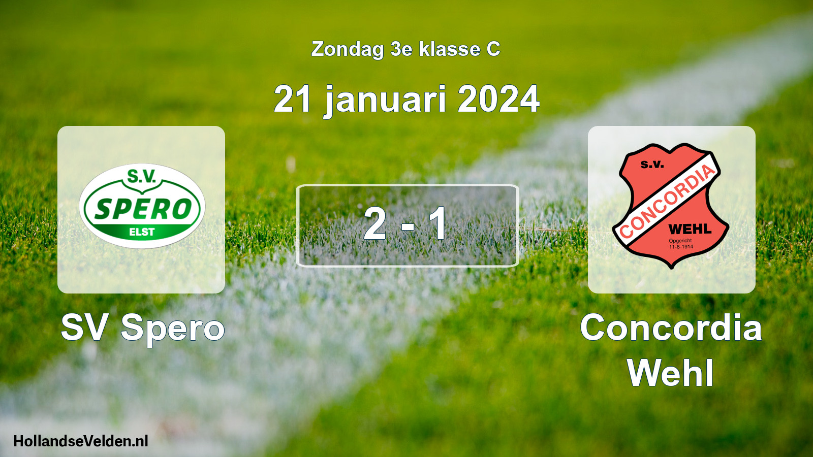 Total number of matches played: SV Spero - Concordia Wehl 2 - 1 (21 January 2024)