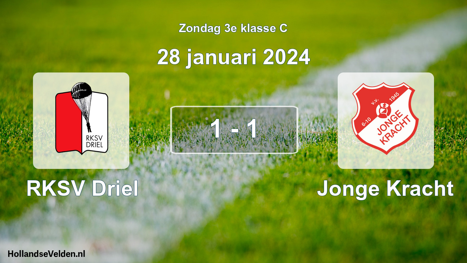 Total number of matches played: RKSV Driel - Jonge Kracht 1 - 1 (28 January 2024)