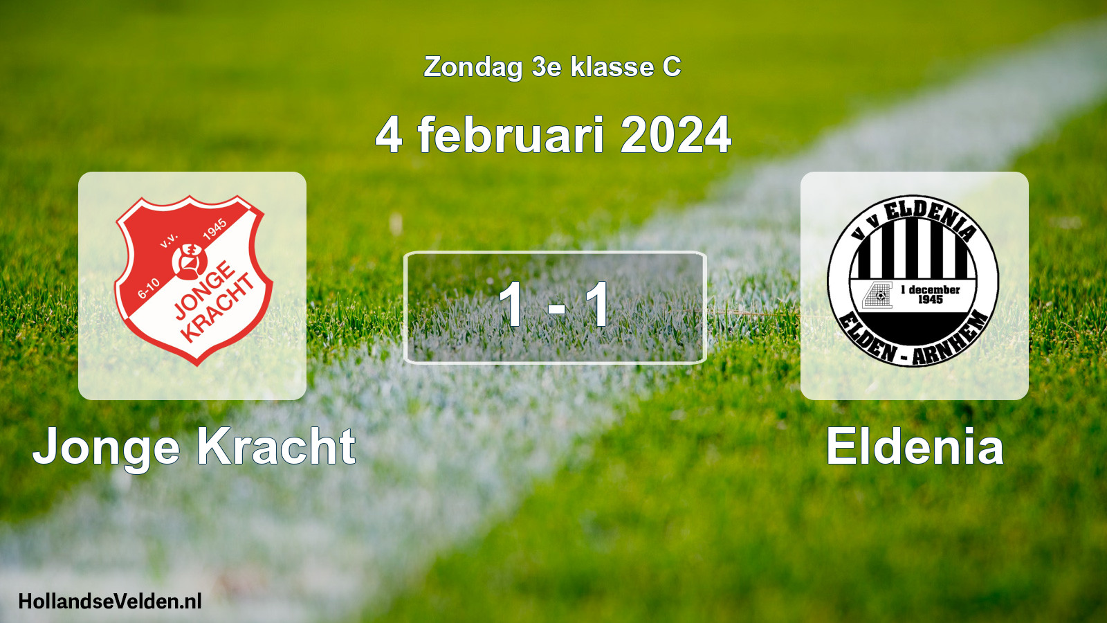 Total number of matches played: Jonge Kracht - Eldenia 1 - 1 (4 February 2024)