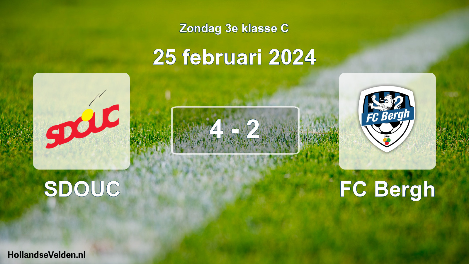 Total number of matches played: SDOUC - FC Bergh 4 - 2 (25 February 2024)
