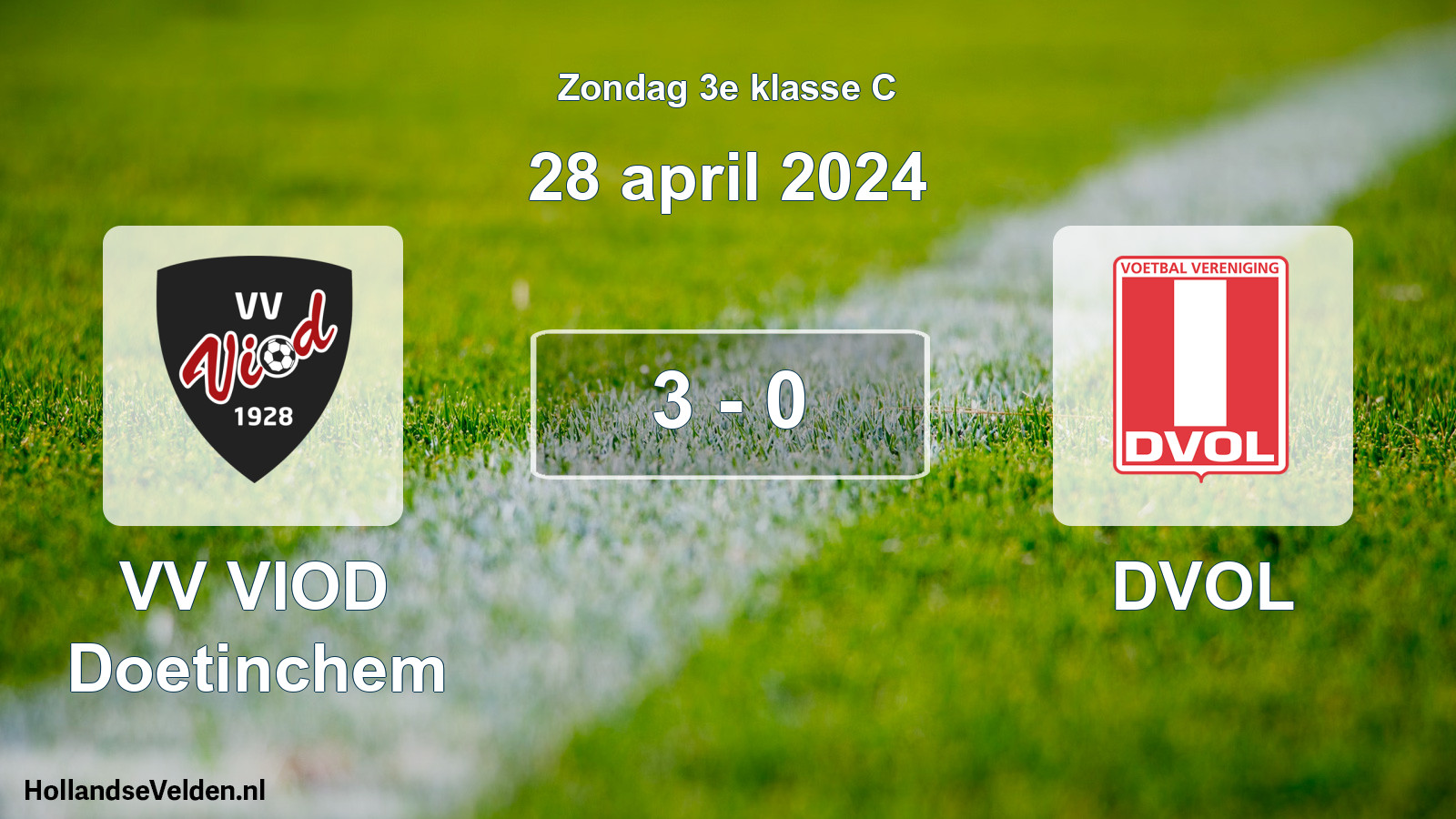 Total number of matches played: VV VIOD Doetinchem - DVOL 3 - 0 (28 April 2024)