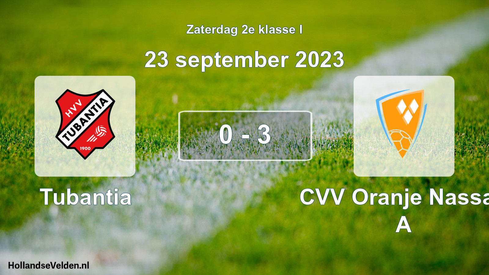 Total number of matches played: Tubantia - CVV Oranje Nassau A 0 - 3 (23 September 2023)