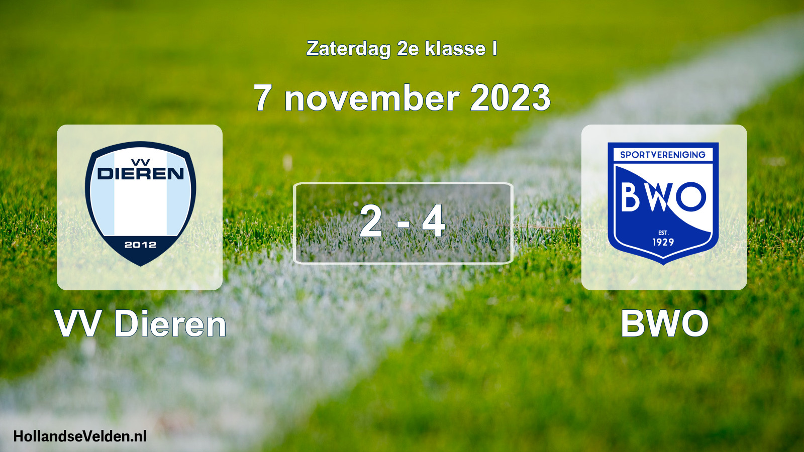 Total number of matches played: VV Dieren - BWO 2 - 4 (7 November 2023)