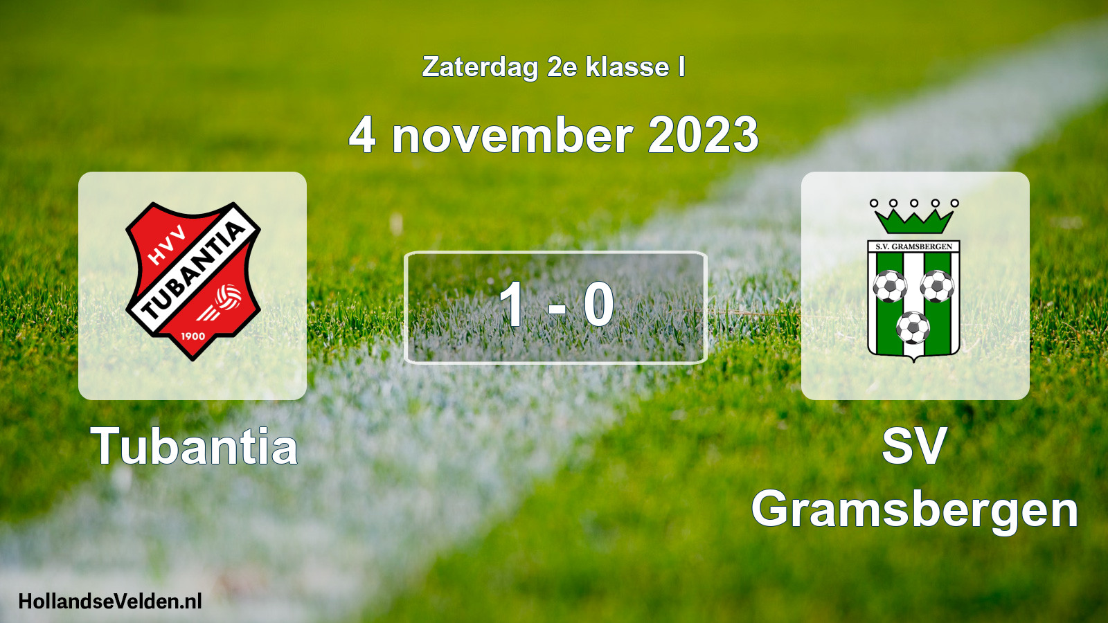 Total number of matches played: Tubantia - SV Gramsbergen 1 - 0 (4 November 2023)