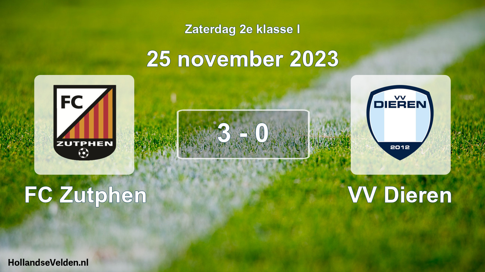 Total number of matches played: FC Zutphen - VV Dieren 3 - 0 (25 November 2023)