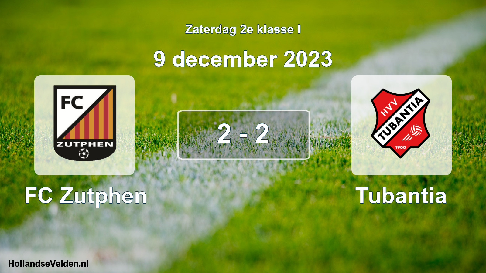 Total number of matches played: FC Zutphen - Tubantia 2 - 2 (9 December 2023)