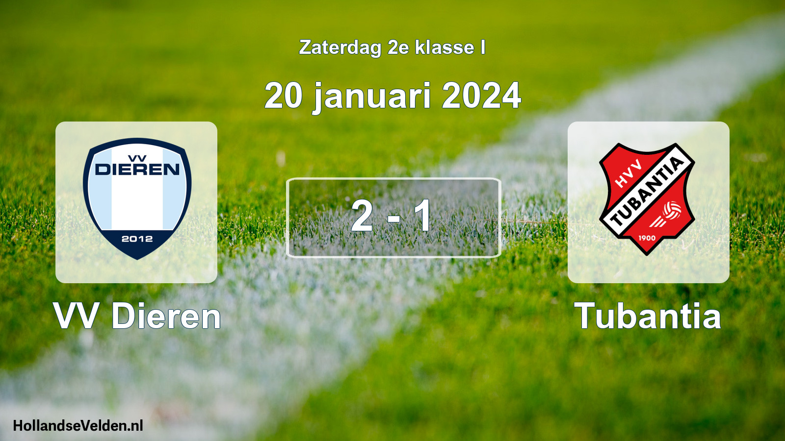 Total number of matches played: VV Dieren - Tubantia 2 - 1 (20 January 2024)