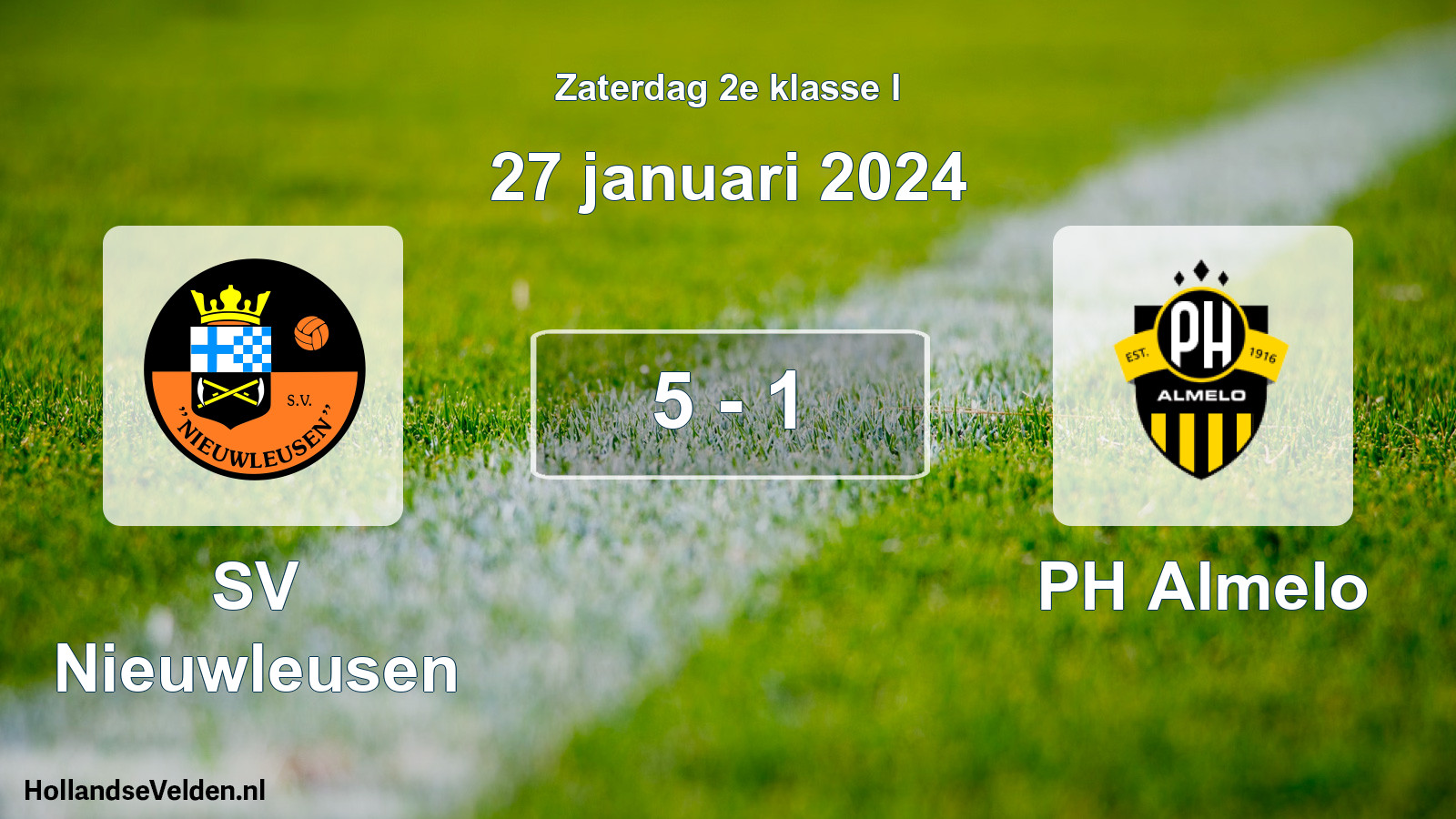 Total number of matches played: SV Nieuwleusen - PH Almelo 5 - 1 (27 January 2024)