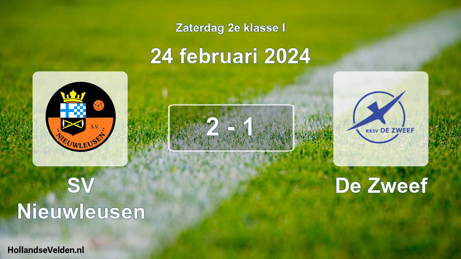 Total number of matches played: SV Nieuwleusen - De Zweef 2 - 1 (24 February 2024)