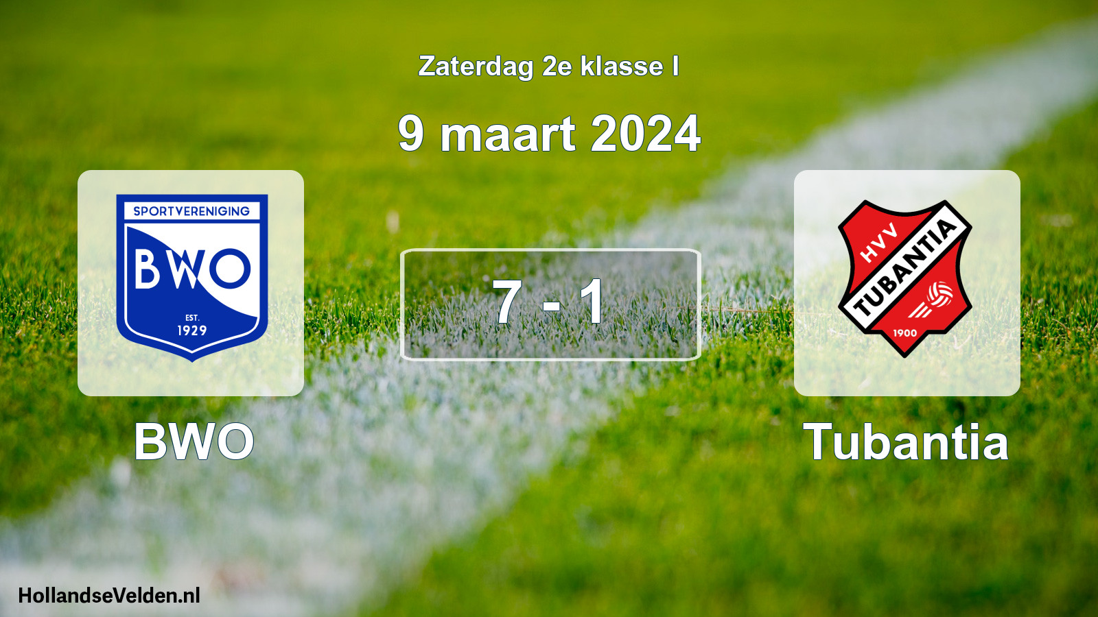 Total number of matches played: BWO - Tubantia 7 - 1 (9 March 2024)