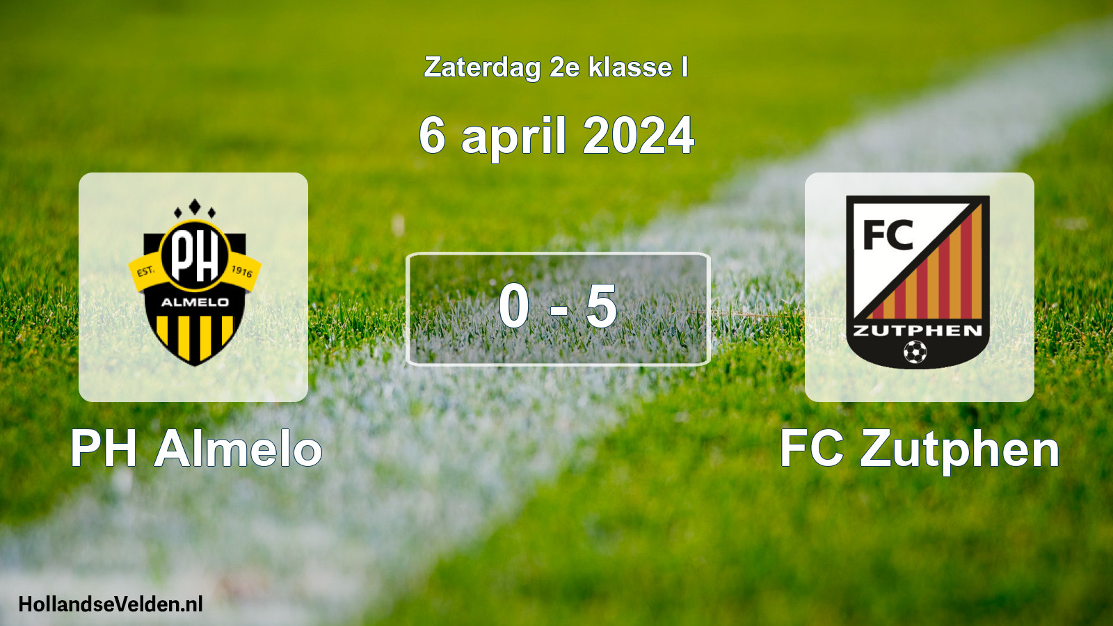 Total number of matches played: PH Almelo - FC Zutphen 0 - 5 (6 April 2024)