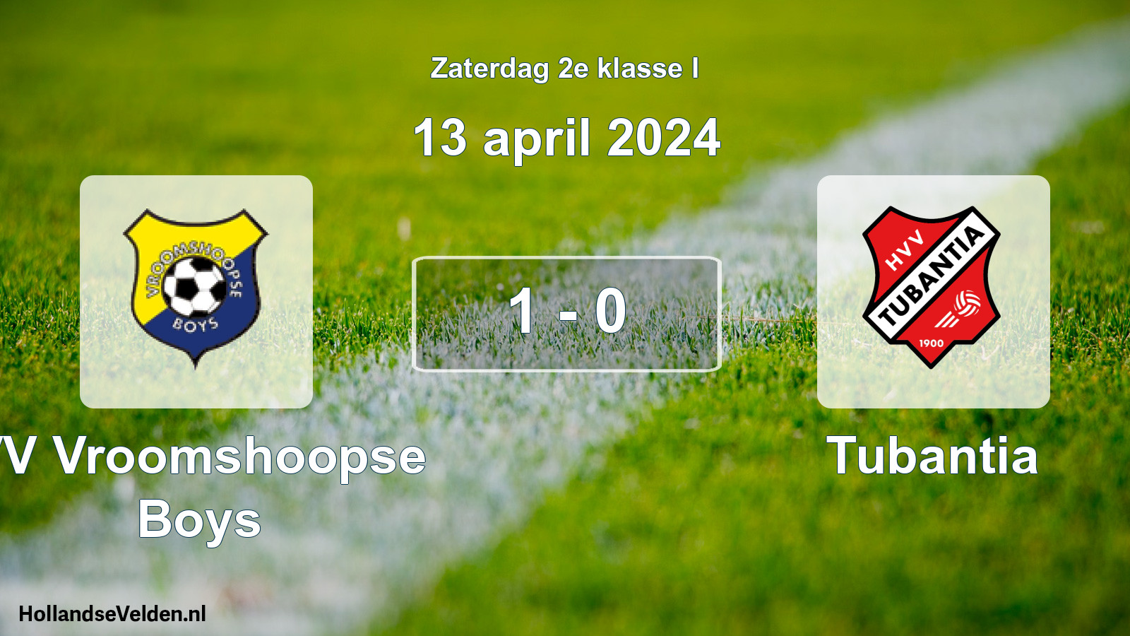 Total number of matches played: VV Vroomshoopse Boys - Tubantia 1 - 0 (13 April 2024)