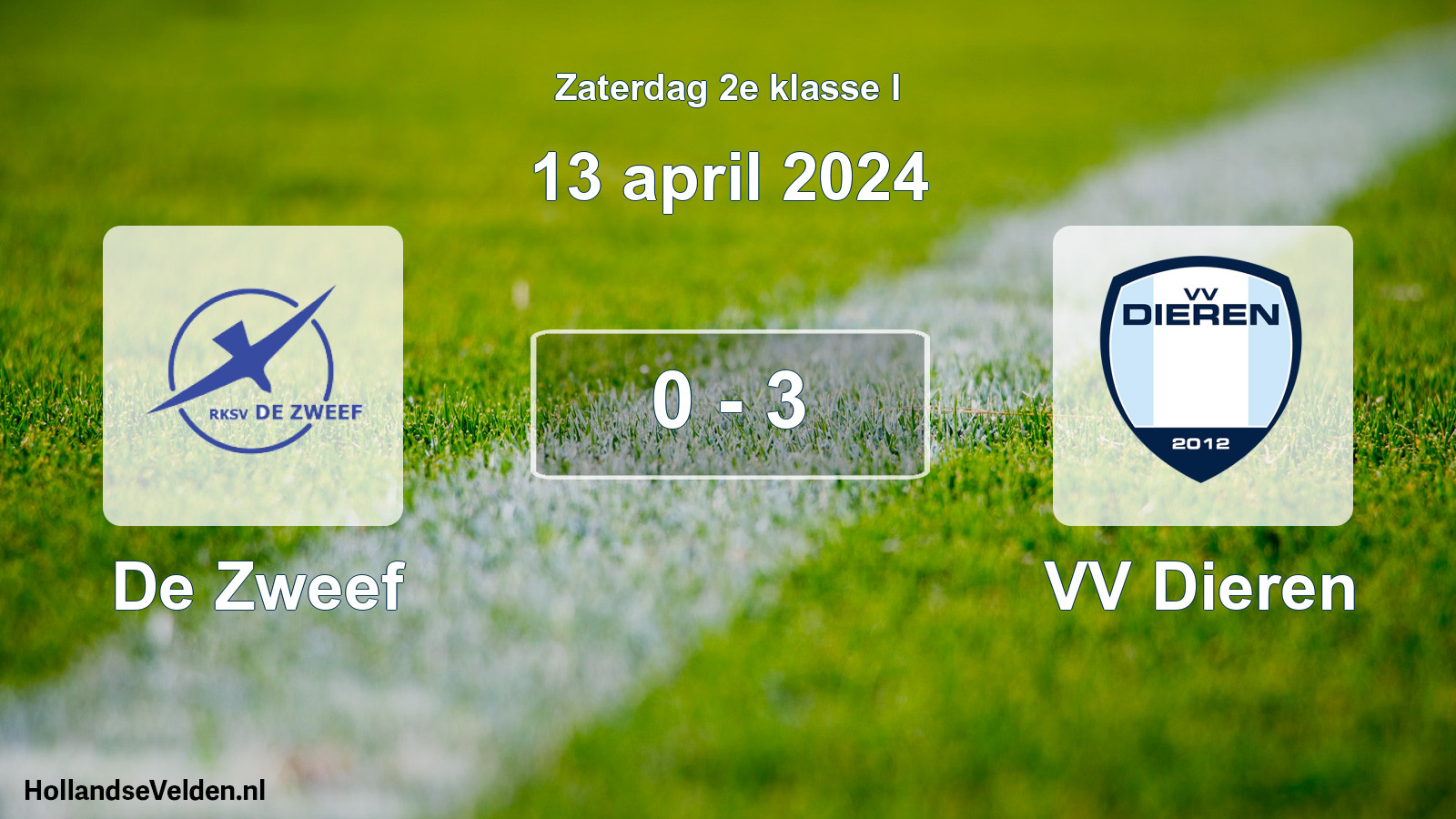 Total number of matches played: De Zweef - VV Dieren 0 - 3 (13 April 2024)