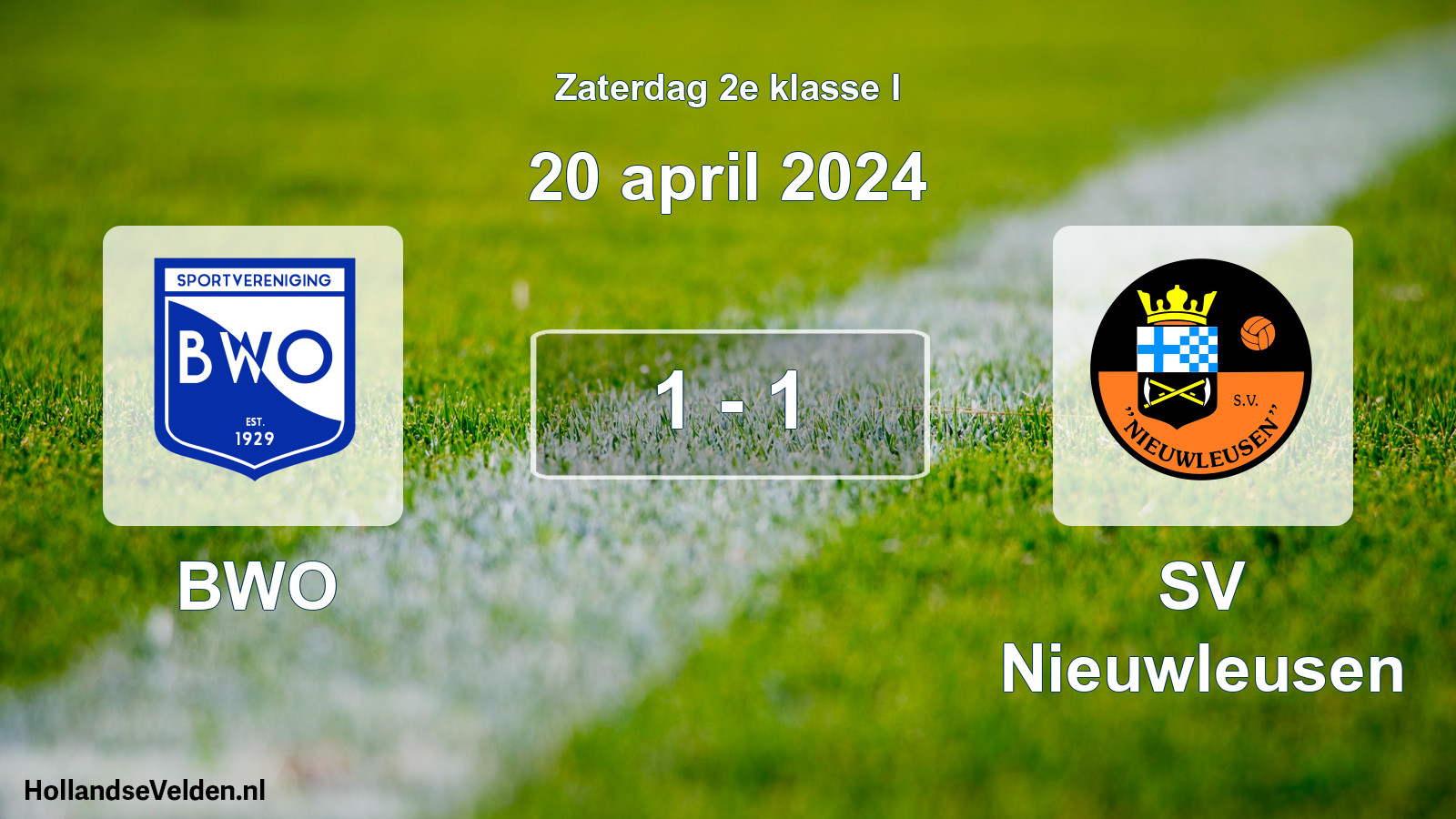 Total number of matches played: BWO - SV Nieuwleusen 1 - 1 (20 April 2024)