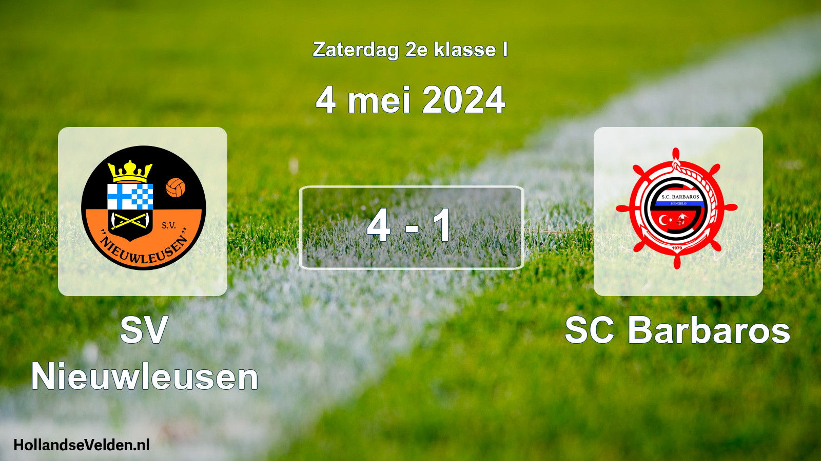 Total number of matches played: SV Nieuwleusen - SC Barbaros 4 - 1 (4 May 2024)