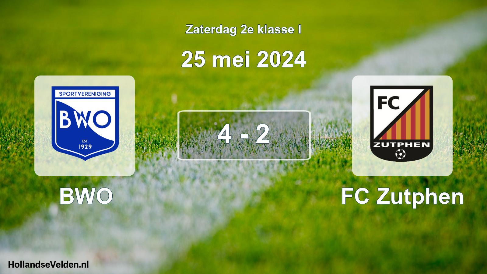Total number of matches played: BWO - FC Zutphen 4 - 2 (25 May 2024)