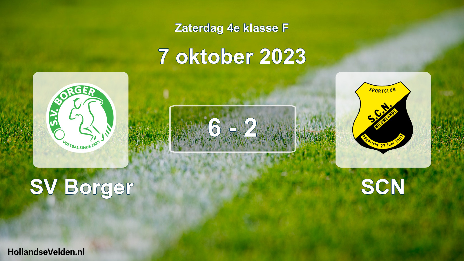Total number of matches played: SV Borger - SCN 6 - 2 (7 October 2023)