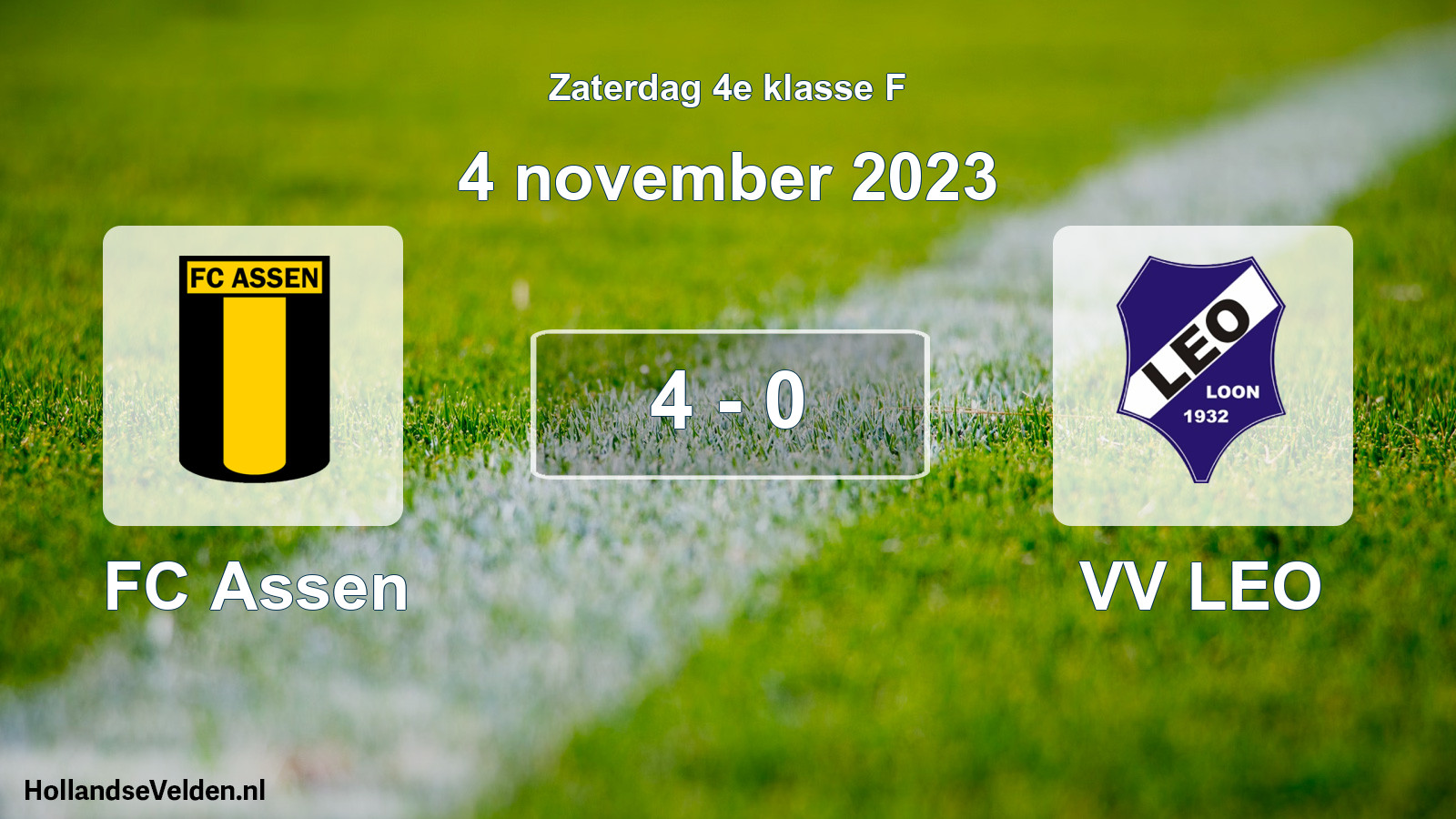 Total number of matches played: FC Assen - VV LEO 4 - 0 (4 November 2023)