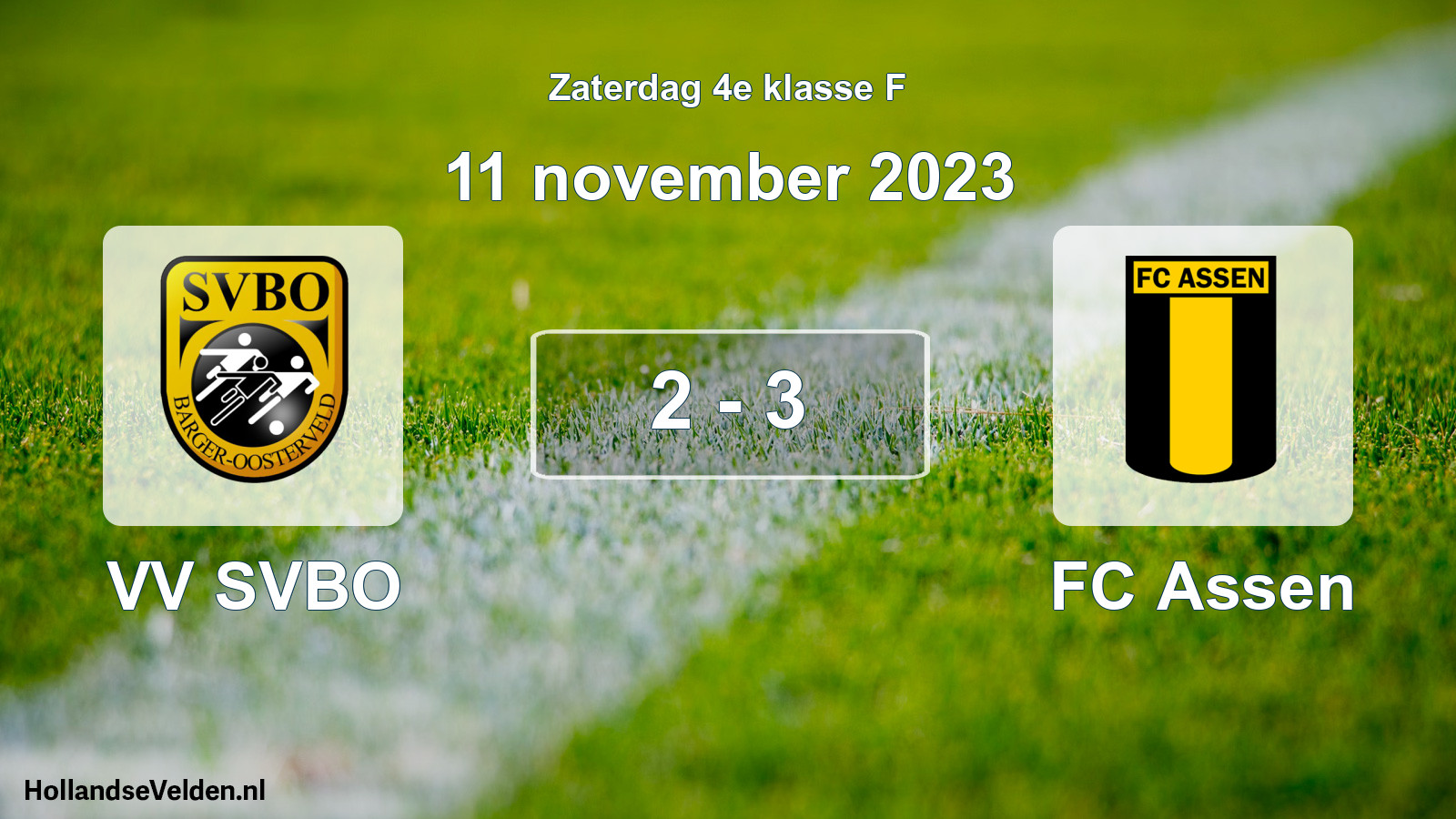 Total number of matches played: VV SVBO - FC Assen 2 - 3 (11 November 2023)