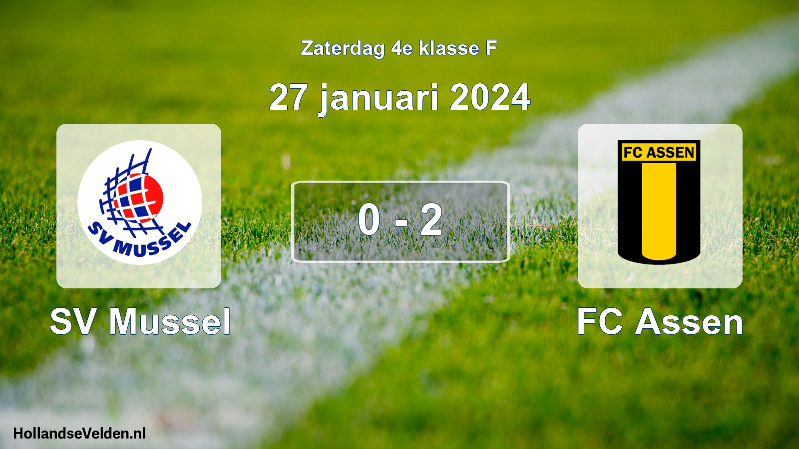 Total number of matches played: SV Mussel - FC Assen 0 - 2 (27 January 2024)