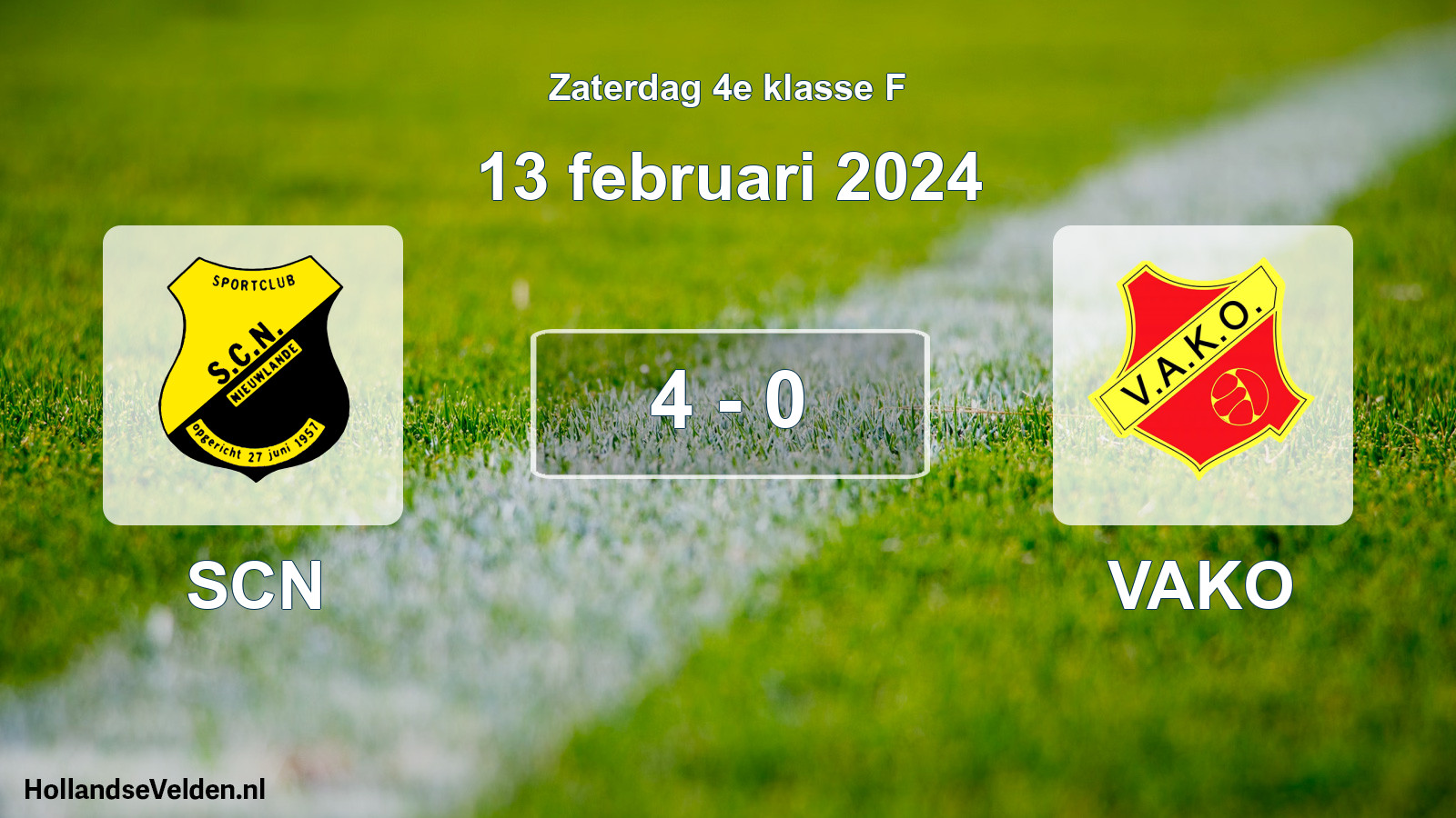 Total number of matches played: SCN - VAKO 4 - 0 (13 February 2024)