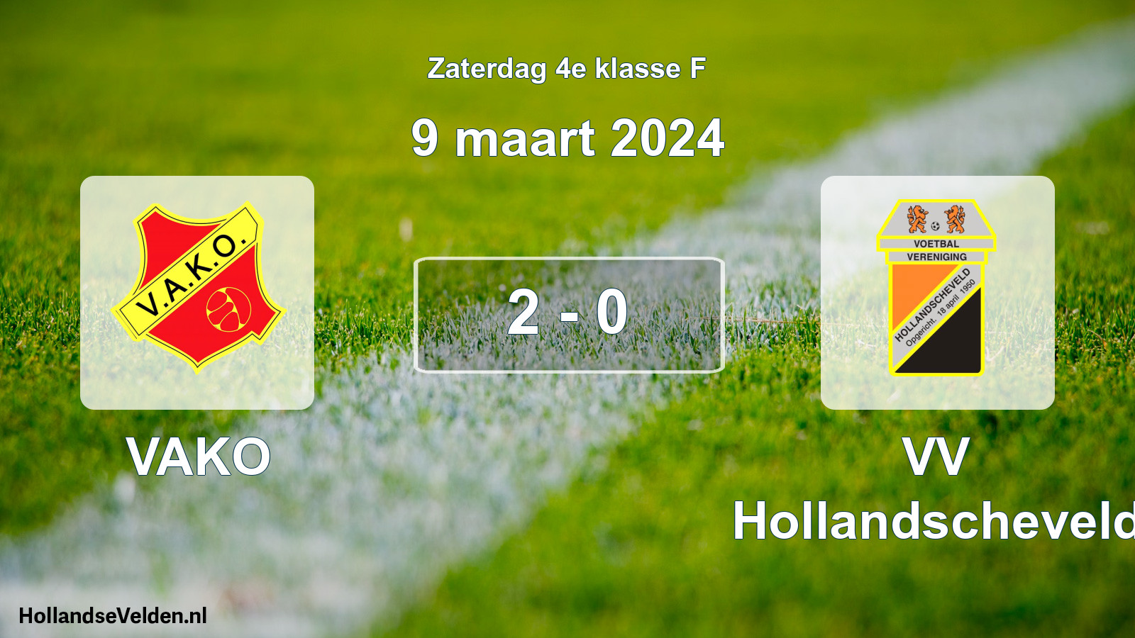 Total number of matches played: VAKO - VV Hollandscheveld 2 - 0 (9 March 2024)