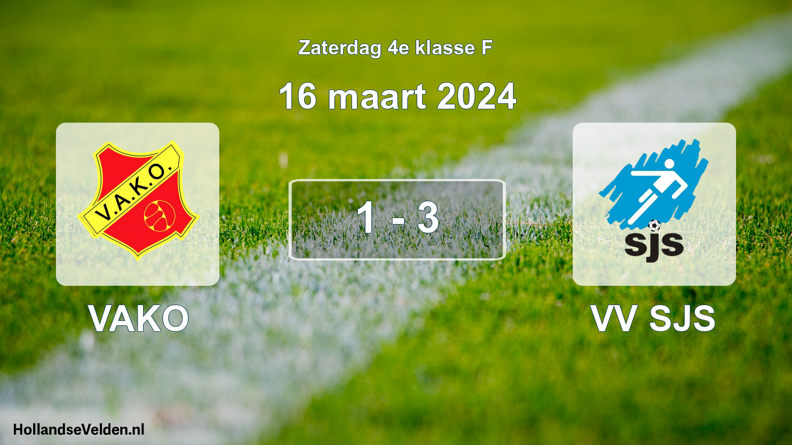 Total number of matches played: VAKO - VV SJS 1 - 3 (16 March 2024)