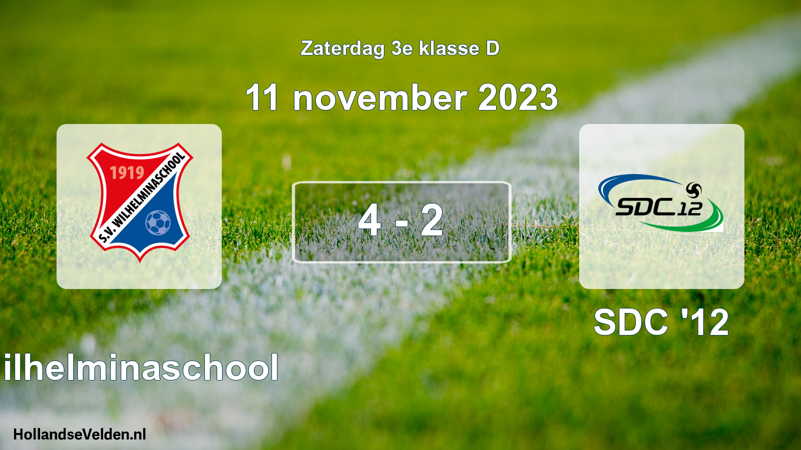 Total number of matches played: Wilhelminaschool - SDC '12 4 - 2 (11 November 2023)