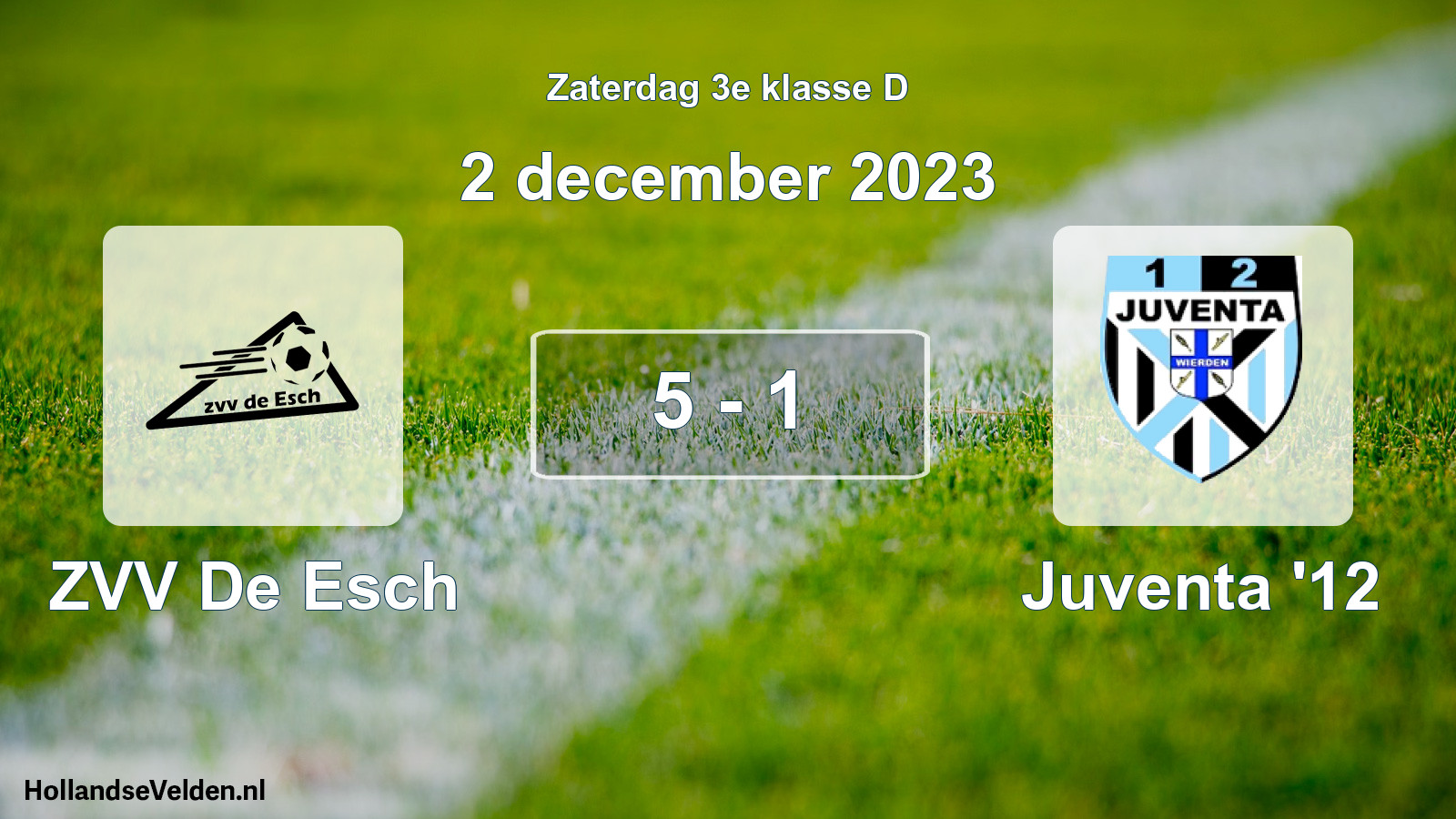 Total number of matches played: ZVV De Esch - Juventa '12 5 - 1 (2 December 2023)