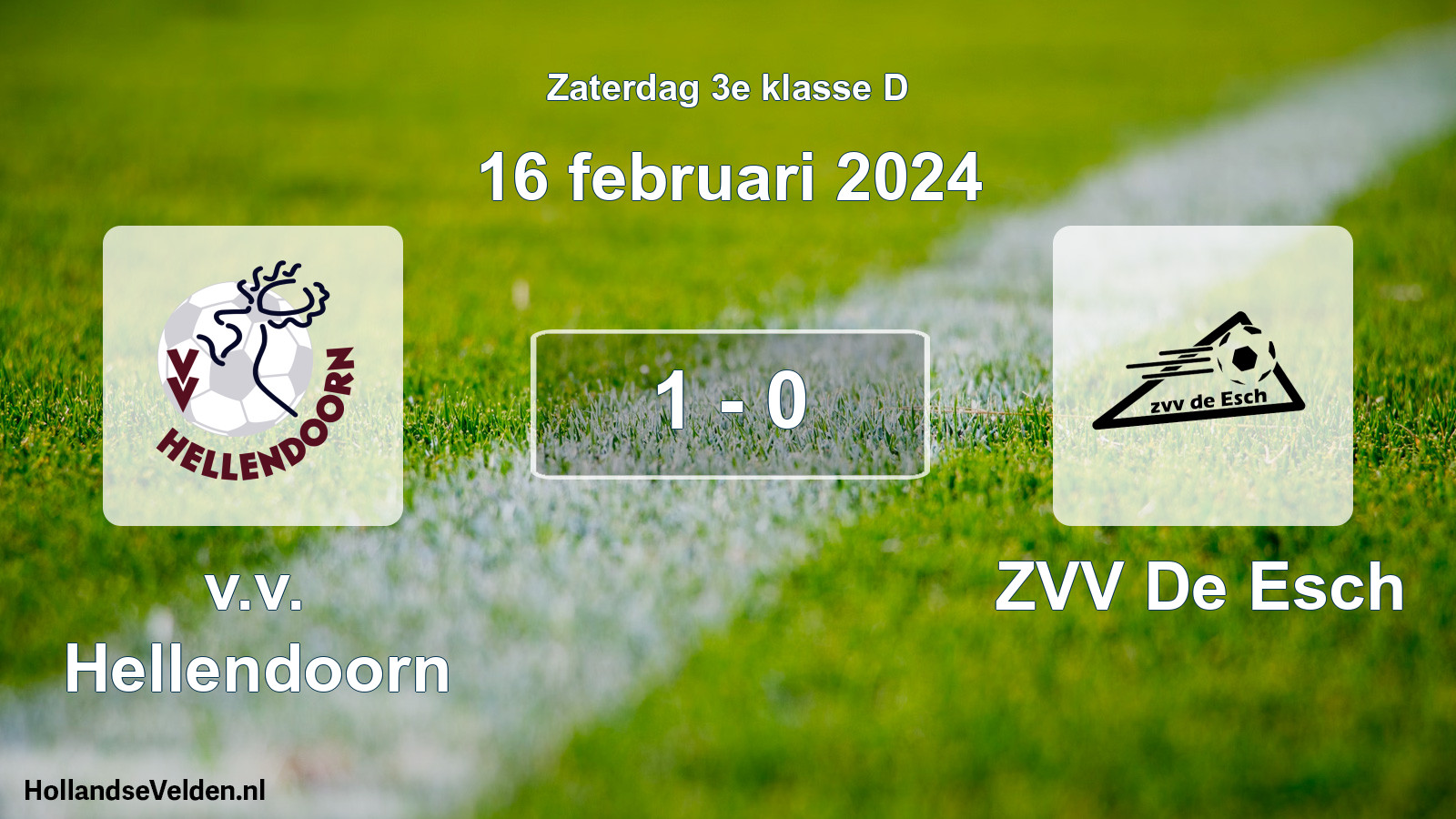 Total number of matches played: v.v. Hellendoorn - ZVV De Esch 1 - 0 (16 February 2024)