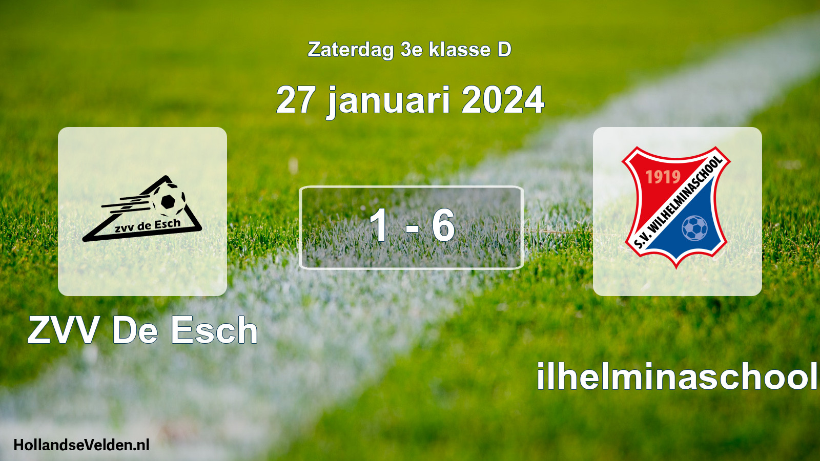 Total number of matches played: ZVV De Esch - Wilhelminaschool 1 - 6 (27 January 2024)