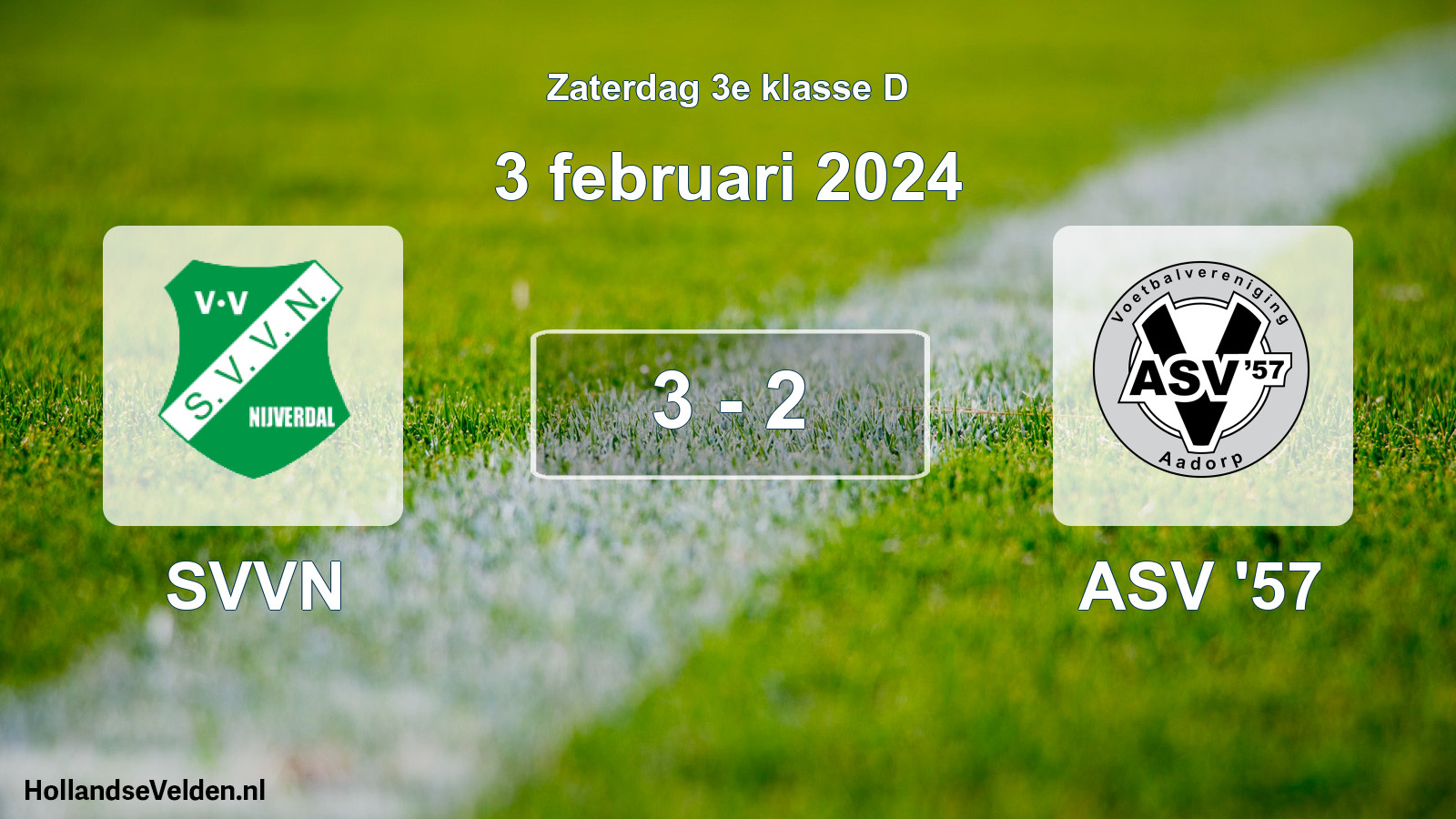 Total number of matches played: SVVN - ASV '57 3 - 2 (3 February 2024)