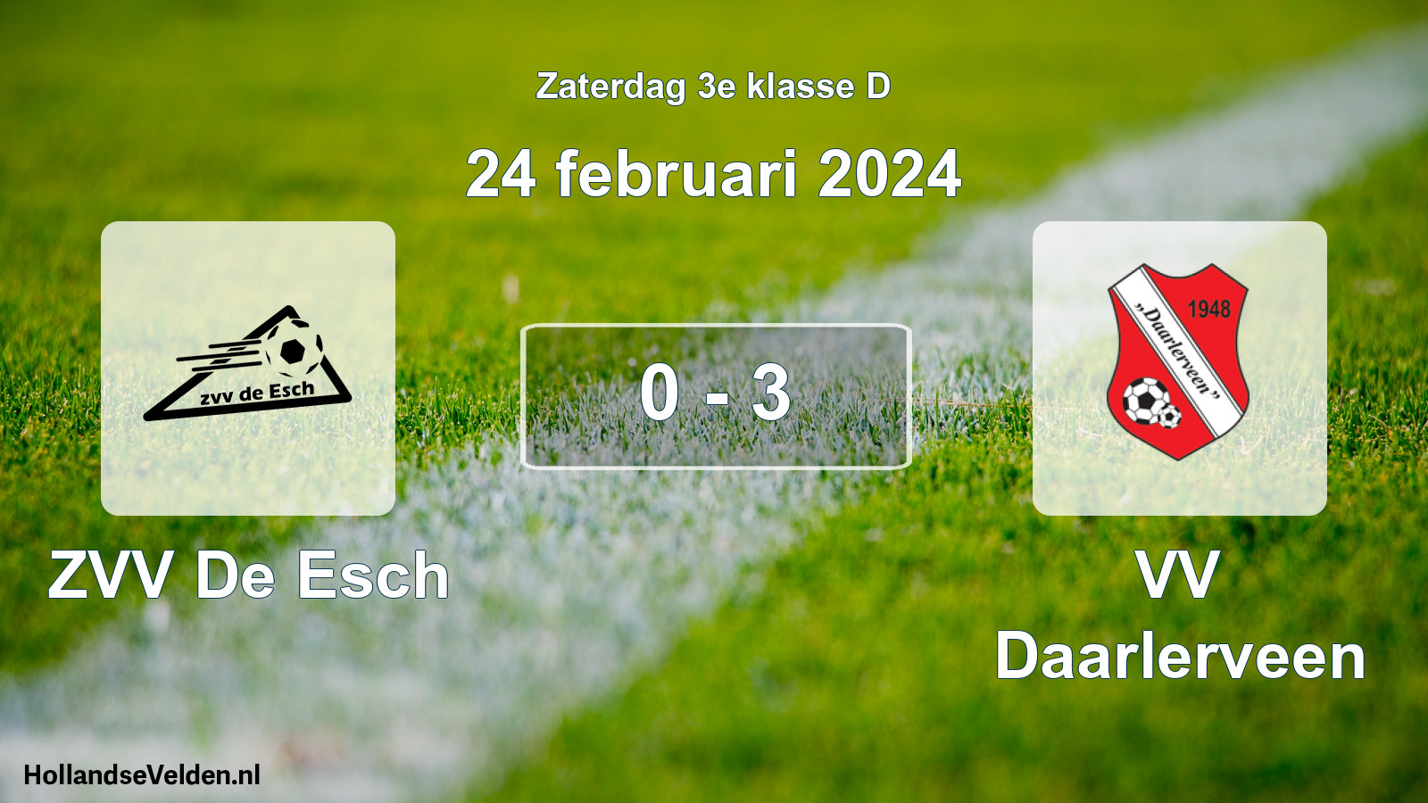 Total number of matches played: ZVV De Esch - VV Daarlerveen 0 - 3 (24 February 2024)