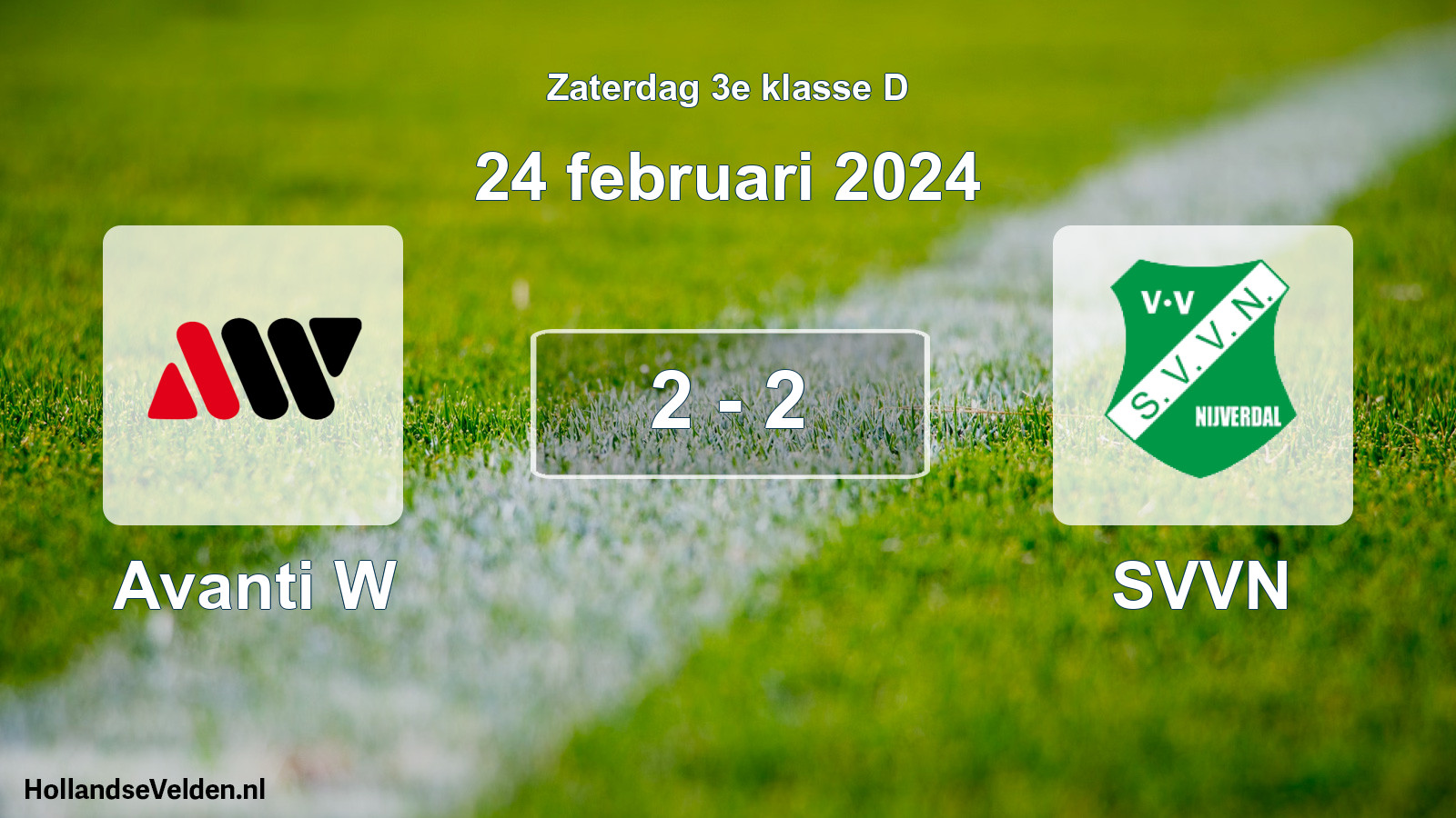 Total number of matches played: Avanti W - SVVN 2 - 2 (24 February 2024)